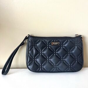 Kate Spade Black Quilted Genuine Leather Women's Handbag/Wristlet